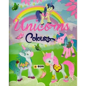 omalovánky Unicorns - colours - zelená