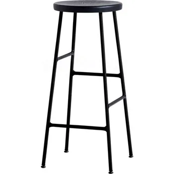 Barová židle HAY Barová stolička Cornet High, Powder Coated Steel Soft Black / Soft Black