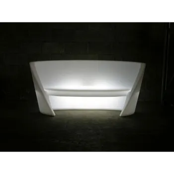 Taburet SLIDE Svítící zahradní designová pohovka RAP - LP RAP075, Osvětlení Úsporná žárovka, Barva (official) Fialovočervená