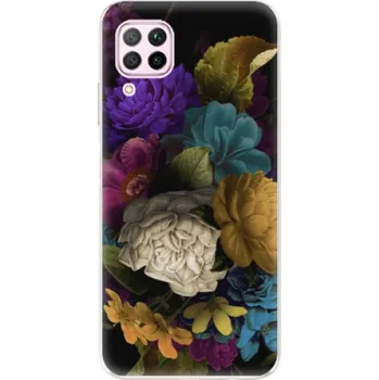 Pouzdro na mobilní telefon Odolné silikonové pouzdro iSaprio - Dark Flowers - Huawei P40 Lite