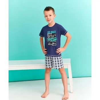 Chlapecké pyžamo Taro, chlapecké pyžamo 393-Franek, krátký rukáv, tmavě modrá, vel. 122