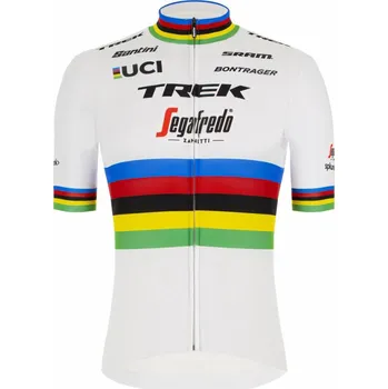 cyklistický dres Santini Trek Segafredo World Champion Jersey s krátkým rukávem M bílý/duhový L