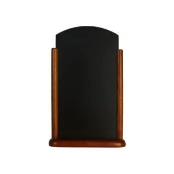 SECURIT Stolní stojánek s popisovací tabulkou velký - tmavě hnědá ELE-DB-LA