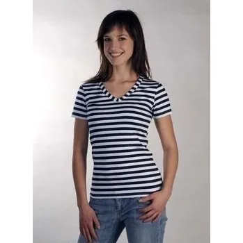 Dámské tričko Sailor Breton V Tričko s krátkým rukávem Blue XL