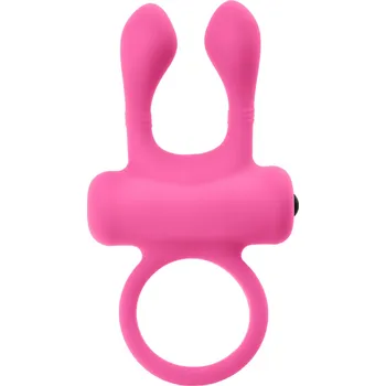 Návlek na penis EREKČNÍ KROUŽEK VIBRAČNÍ KRÁLÍČEK STIMULUJÍCÍ PENIS A KLITORIS - 74825