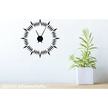 Hodiny Samolepicí hodiny na zeď V. - kolekce L - stříbrný hodinový strojek