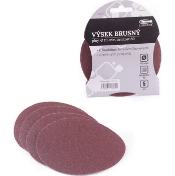 Brusný papír 5x 115mm P80 papír brusný výsek plný