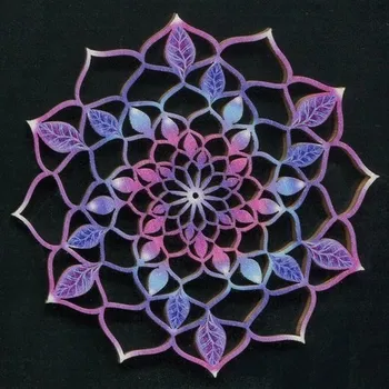 AMADEA Dřevěná dekorace mandala barevná 9cm