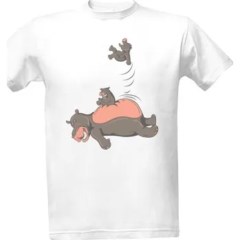 Pánské tričko Tričko s potiskem Táta hroch s hrošátkem pánské