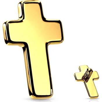 Piercing Šperky4U Zlacený náhradní křížek k labretě - ND022-GD