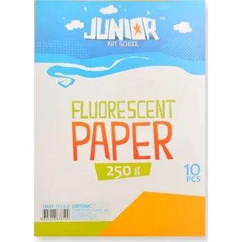 Dekorační papír A4 Fluo oranžový 250 g, sada 10 ks