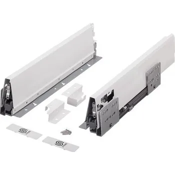 Nábytkové kování Plnovýsuv s tl. STRONG BOX 204/550 mm - sada Bílá dvoj.reling