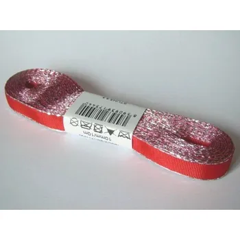 Stuha Stuha taftová 9mm s rexorem červená+stříbro