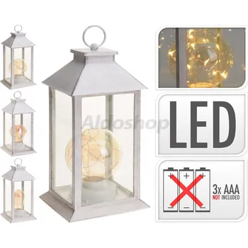 Svítilna lucerna LED 29x14x14cm sklo/PH BÍ mix