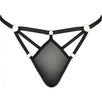 Dámské erotické kalhotky Passion Meggy Thong Black Velikost L/XL