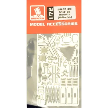 Plastikový model Brengun 1/72 SA-316B Alouette - detail PE set (HELL)