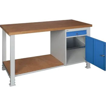 Průmyslová sponka Stavitelný dílenský stůl 1500 mm M2, buková překližka + doprava zdarma