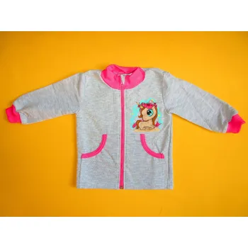 Arex, ČR Kojenecká bavlněná mikina s obrázkem potisk Barva: šedá+růžová, Velikost: 86