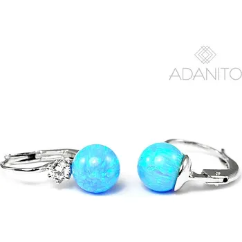 Náušnice Zlaté opálové náušnice se zirkonem z bílého zlata