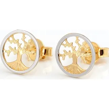 Náušnice Náušnice ze žlutého zlata strom života NA0882F + DÁREK ZDARMA