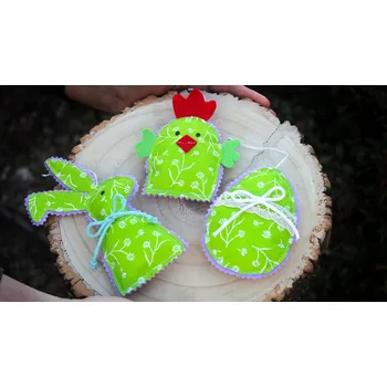 Velikonoční dekorace Šablona - Zajíček I. a II., Slepico-kuře a Vajíčko