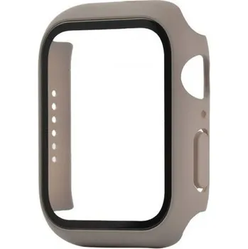 Pouzdro na mobilní telefon Ochranné pouzdro s tvrzeným sklem pro Apple Watch 42mm - béžové