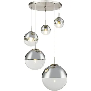 Globo Varus 15851-5 (moderní/designové) (nikl + průhledná)