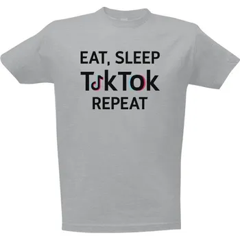 Pánské tričko Tričko s potiskem Eat, sleep, TikTok, repeat pánské