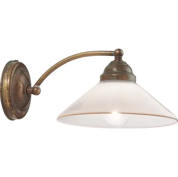 Nástěnné svítidlo Il Fanale 081.17.OV Country, rustikální nástěnná lampa z mosazi a benátského skla, 1x10W LED E14, prům. 20cm