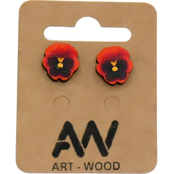 Náušnice art-wood.cz Náušnice - Macešky červené