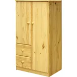 Prádelník z borovicového masivu, 2 dveře + 2 zásuvky, lakovaný, univerzální