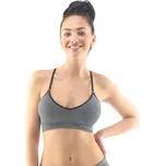 GINA dámské podprsenka sportovní s vycpávkami, bez kostice, bezešvé, jednobarevné Eco Bamboo 07020P šedá černá XL/XXL