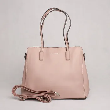 Kabelka David Jones Paris Středně velká kabelka do ruky David Jones CM6435A starorůžová