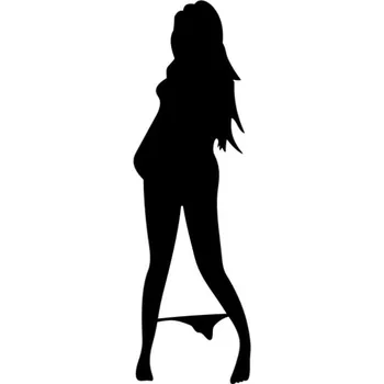 Samolepicí dekorace na vozidlo Samolepka slečna v kalhotkách na auto a motorku, tuning nálepka (5449)