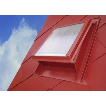 Střešní pozinkovaný vikýř s makrolonem, 600 x 600, červený