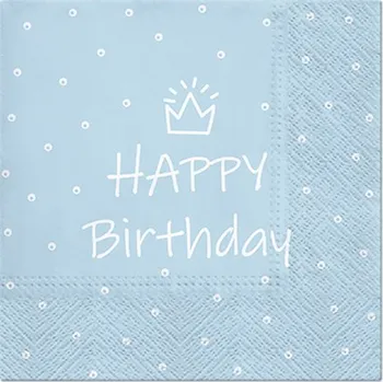 Papírový ubrousek Dekorační papírové ubrousky PAW SPECIAL DAY LIGHT BLUE 20 ks.