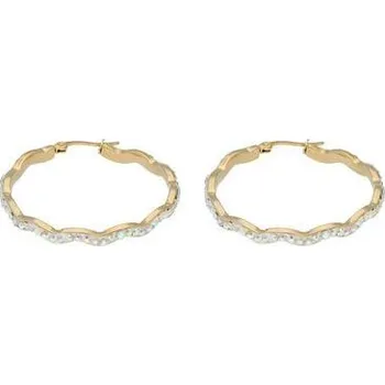 Náušnice Doria Náušnice kruhy zlaté z oceli s krystalky J182