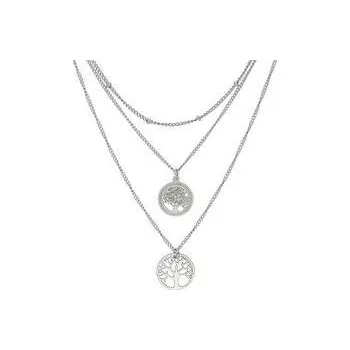 Řetízek Doria Vícevrstvý řetízek stříbrný z chirurgické oceli STROM ŽIVOTA G404