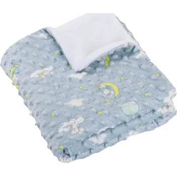 Dětská deka JAN peří Dětská hřejivá deka Minky do kočárku 70x100/90x120 cm - myšky na měsíci - Dětská hřejivá deka Minky do kočárku 70x100 cm - myšky na měsíci