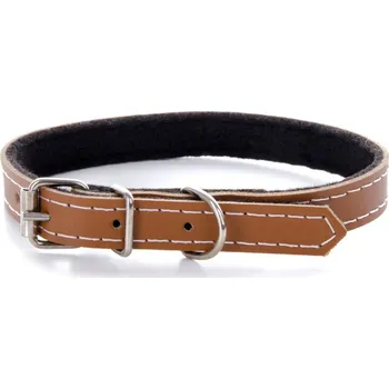 Obojek pro psa JK ANIMALS, kožený obojek JK Classic pro psy, hnědý, 1,2×35 cm
