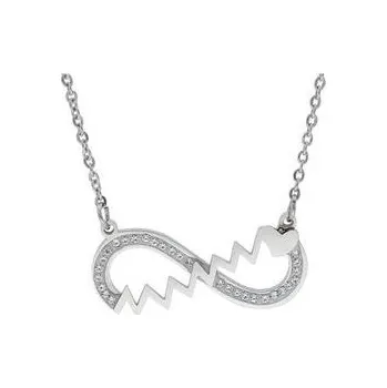 Řetízek Doria Náhrdelník z oceli INFINITY stříbrný I124