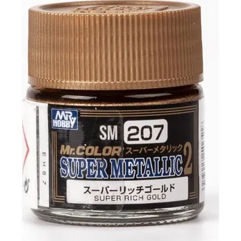 Modelářská barva Gunze Sangyo SM207 Mr. Color Super Metallic Colors II - Super Rich Gold - zlatá 10ml