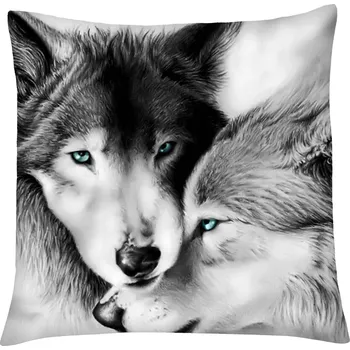 Polštář Polštář s vlkem 01 Mybesthome 40x40 cm Varianta: Povlak na polštář s výplní, 40x40 cm