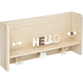 Věšák Atmosphera for Kids Dětský nástěnný věšák s poličkou Hello 45 x 25 cm