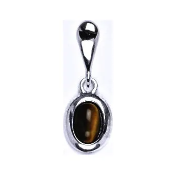 Přívěsek Stříbrný přívěsek,přírodní kámen tygří oko 6x4 mm, P 1353