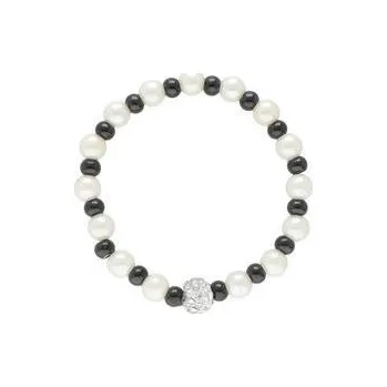 Náramek Doria Náramek perličkový s černými korálky B348