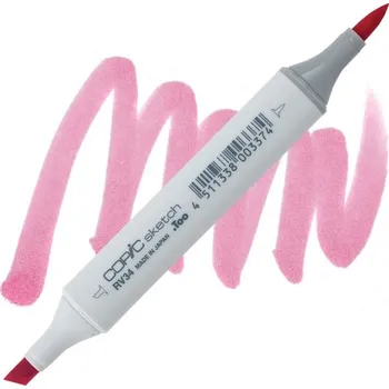 Lihová fixa COPIC Sketch oboustranná Brush & Chisel, RV34 Dark pink