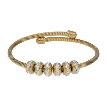 Náramek Doria Náramek zlatý z oceli s krystalky N314