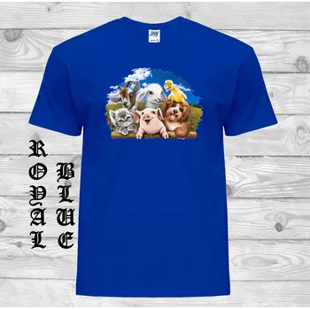 detske-levne-bavlnene-tricko-potisk-domaci-zviratka Barva: Royal blue - královsky modrá, velikost: 98