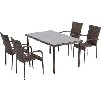 Zahradní sestava Zahradní souprava HAITI ratan stůl + 4 židli coffee